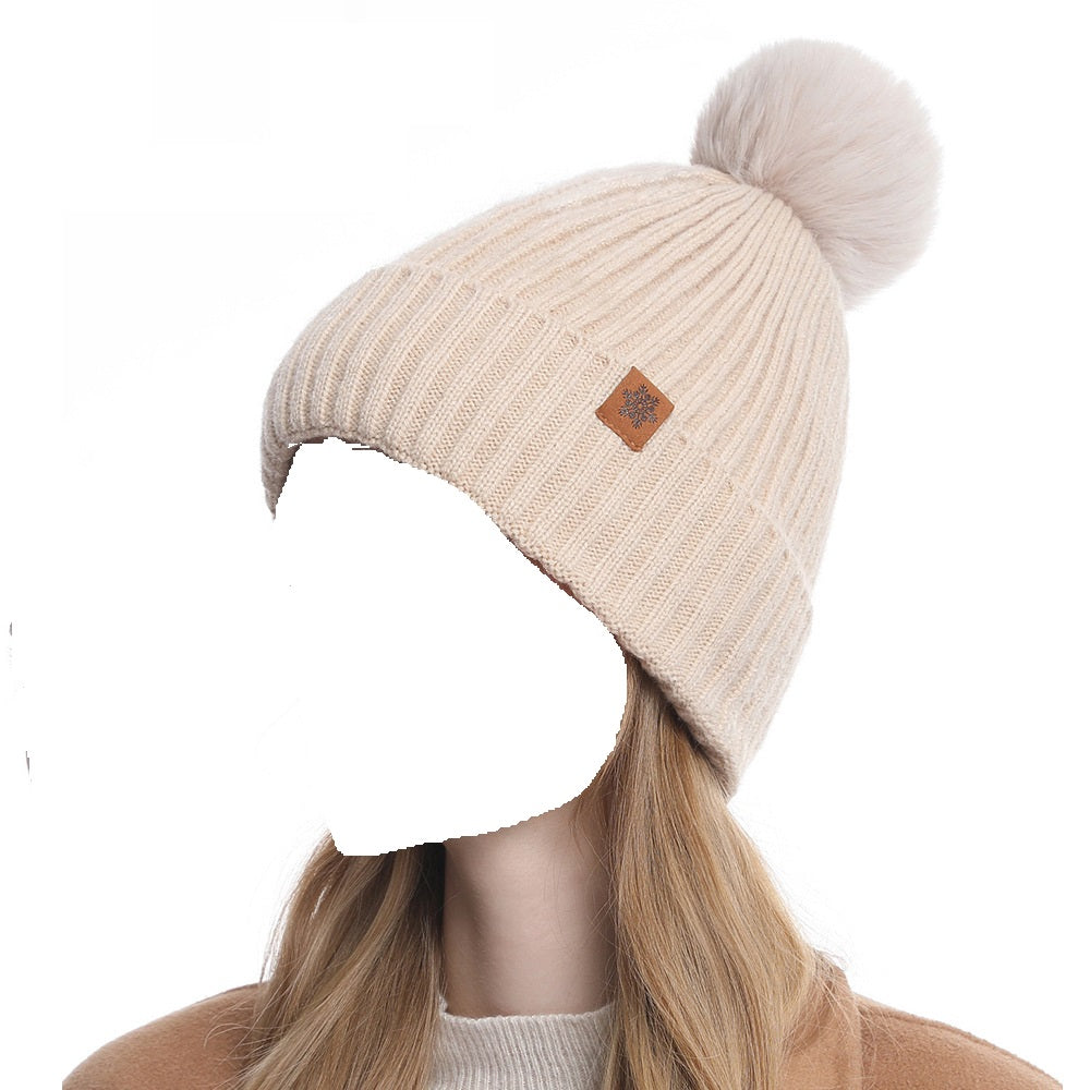 Winter Knitted Hat Scarf Gloves Warm Earmuff Set