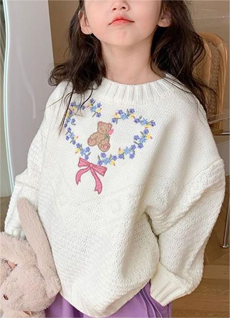 Girls Loose Knit Sweater Top