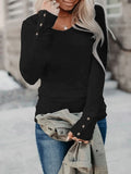Solid Color Crewneck Long Sleeve T Shirt