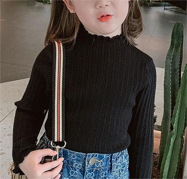 Cozy Solid Knit Top for Little Girls