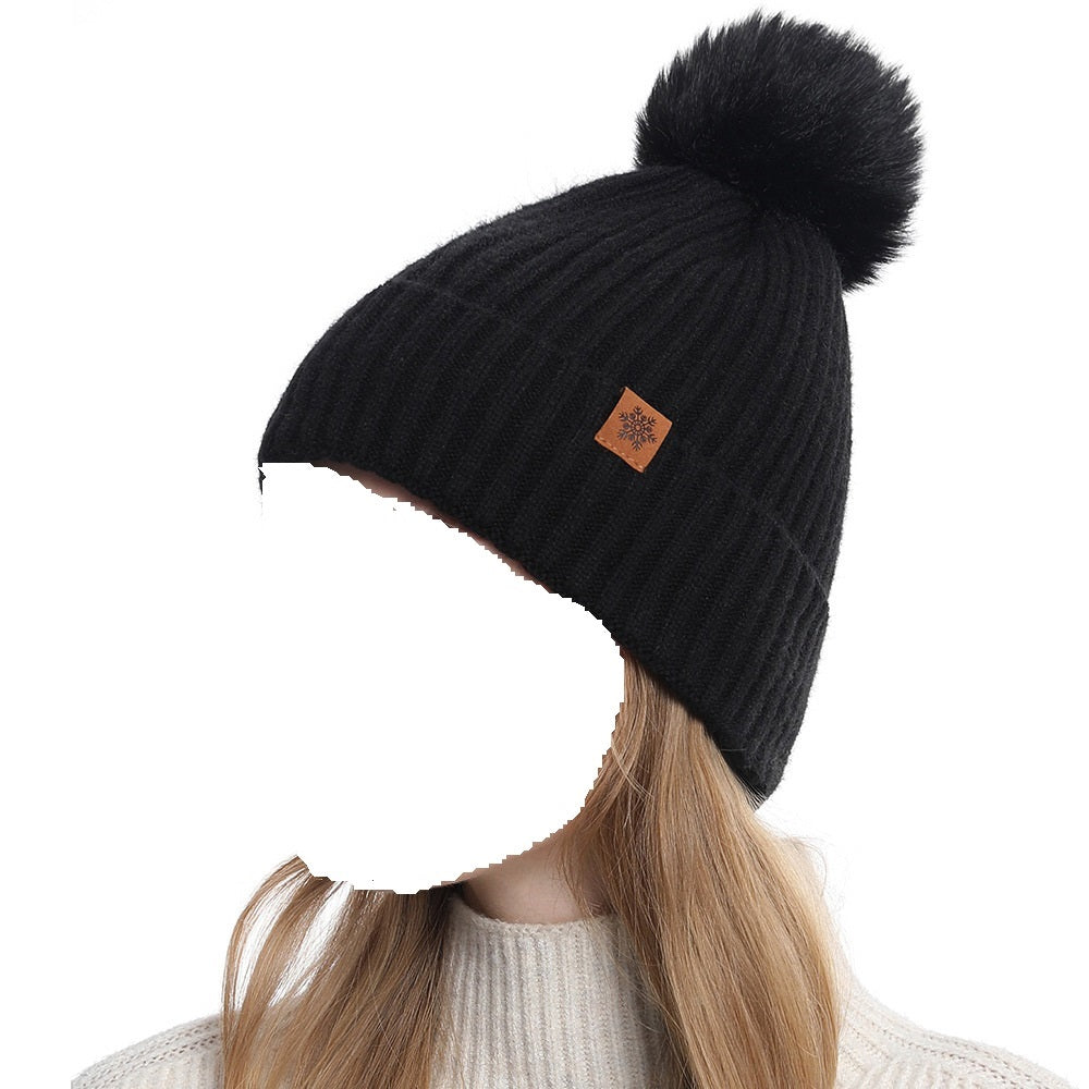 Winter Knitted Hat Scarf Gloves Warm Earmuff Set