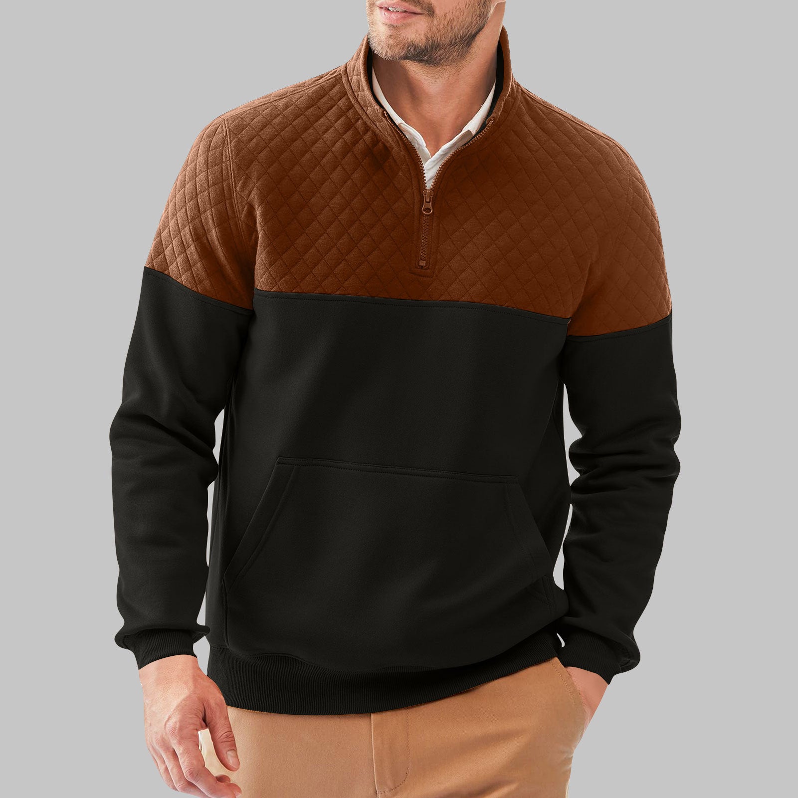 Color Match Half-Zip Outdoor Men’s Sweater