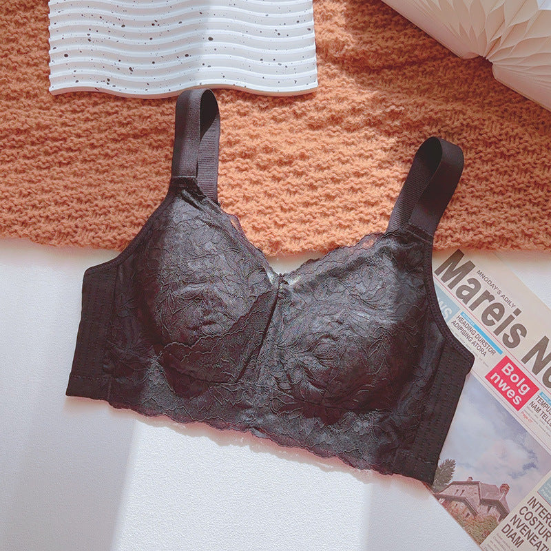 Women Full Cup Lace Ringless Support Bra