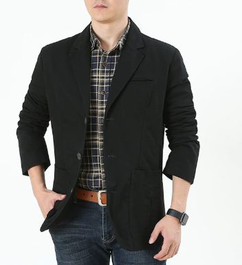 Men Korean Style Cotton Casual Suit