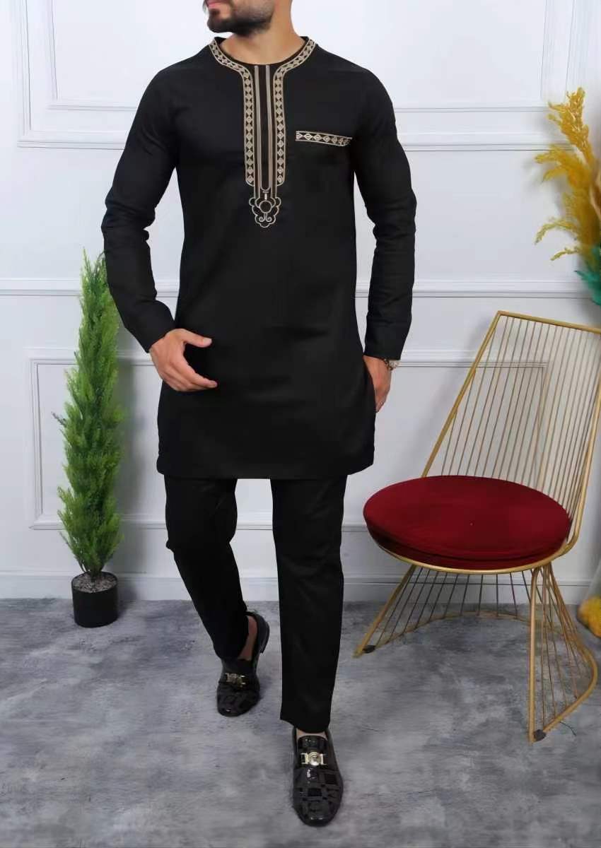 Men’s National Style Printed 2-Piece Casual Set