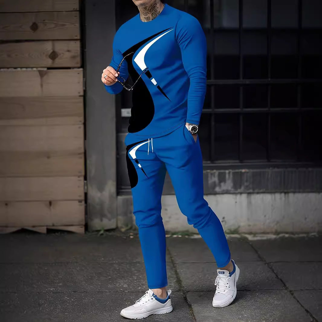 Digital Print Long Sleeve & Full-Length Pants Set