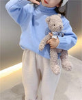 Soft Warm High-Neck Knit Top for Girls
