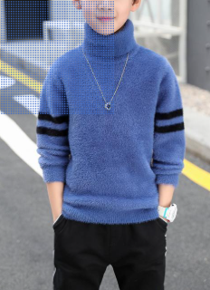 Boys Warm Turtleneck Knitted Pullover