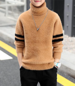 Boys Warm Turtleneck Knitted Pullover