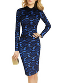 Women Printed Long Sleeve Slim Fit Weekend Dress