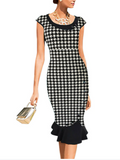 Women Round Neck Fishtail Slim Dress