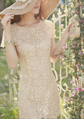 Floral Embroidered Short Sleeve Dress For Women