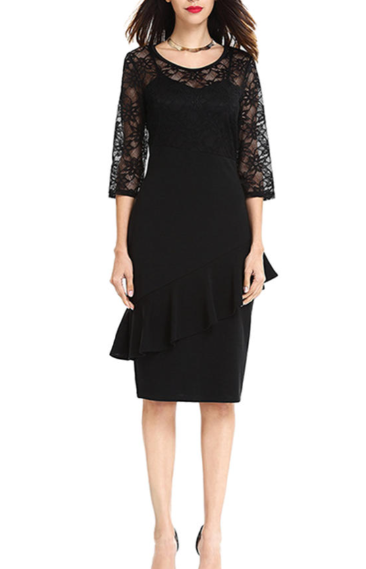 Women Round Neck Pencil Party Dress