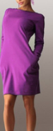 Solid Round Neck Bodycon Dress With Double Pockets