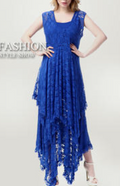 Plus Size Sleeveless Lace Irregular Hem Slip Dress