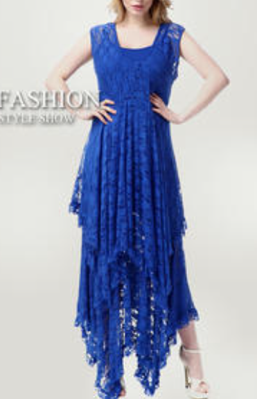 Plus Size Sleeveless Lace Irregular Hem Slip Dress