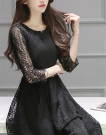 Women Floral Lace Soft Feel Dress