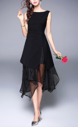 Elegant Asymmetry Sleeveless Dress
