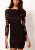 Off Shoulder Lace Slim Fit Dress