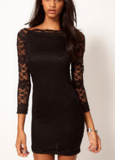Off Shoulder Lace Slim Fit Dress