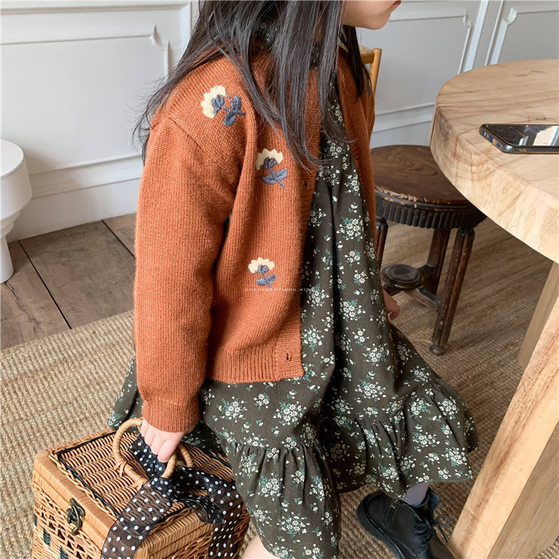 Floral Knit Cardigan for Little Girls