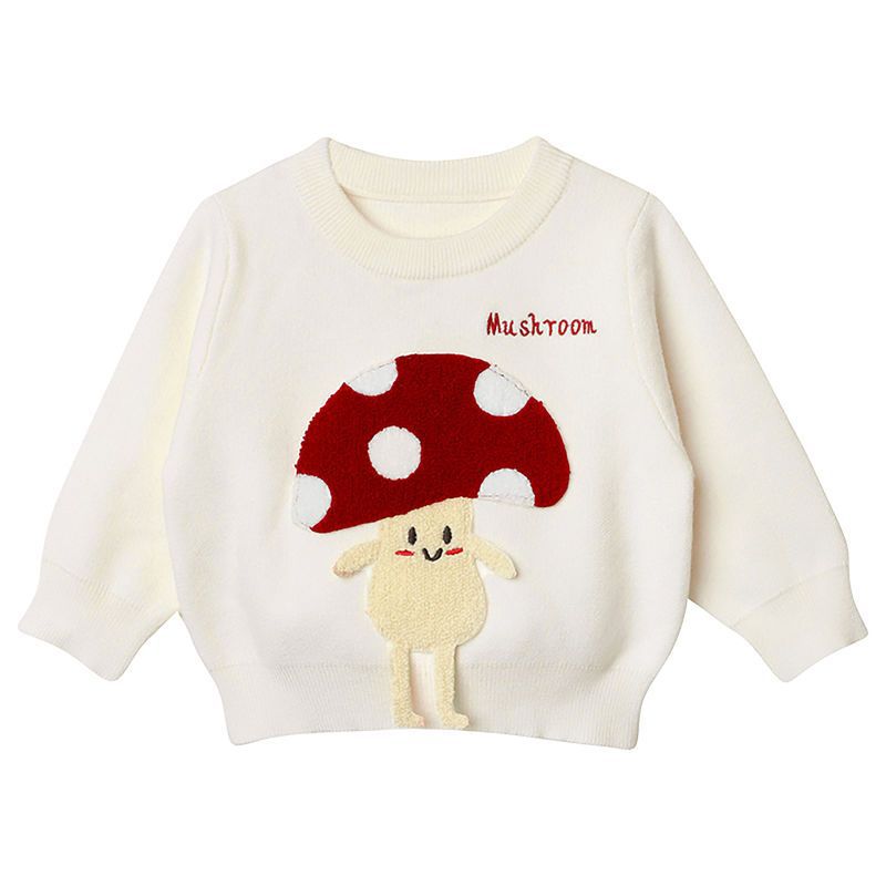 Cartoon Embroidered Knit Sweater for Girls