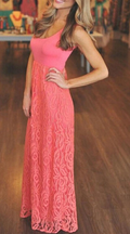 Sleeveless Floor Length Lace Party Dress