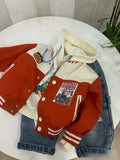 Kids Patchwork Baseball Jacket