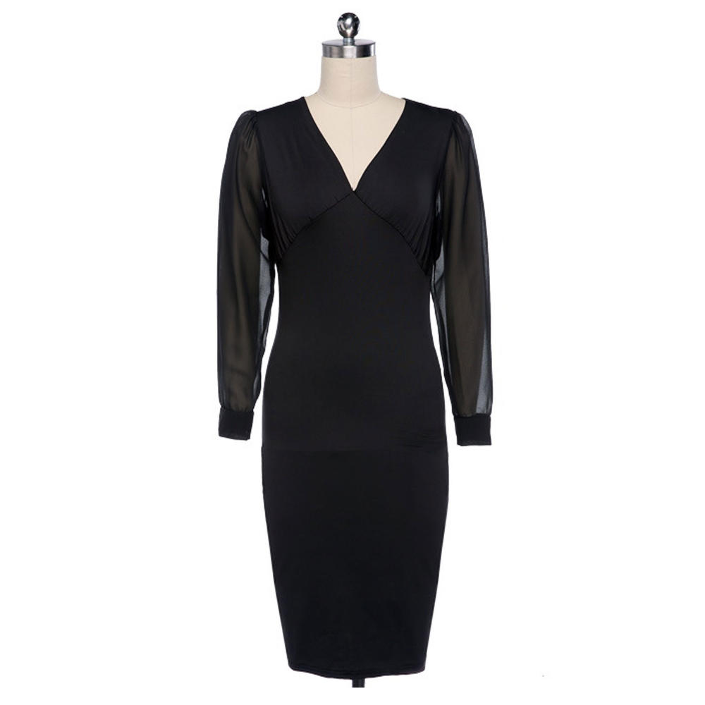 V Neck Sleeveless Body Fitted Dress