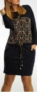 Women Long Sleeve Tie Strap Slim Dress