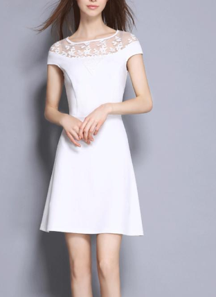 Women Slim Cup Sleeve Occasion Dress