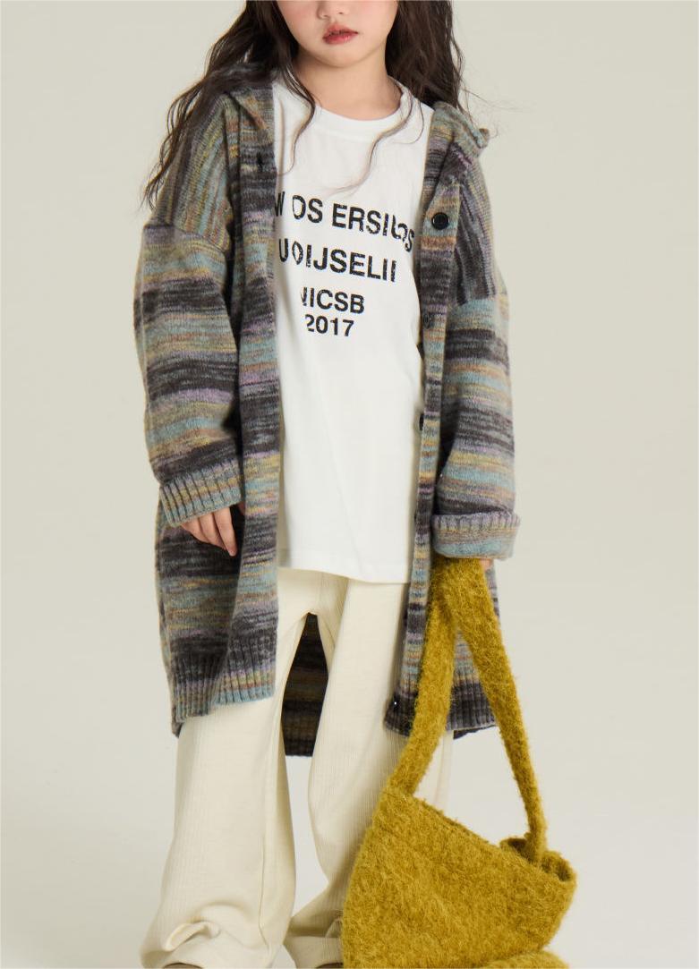 Girls Gradient Knit Cardigan Sweater