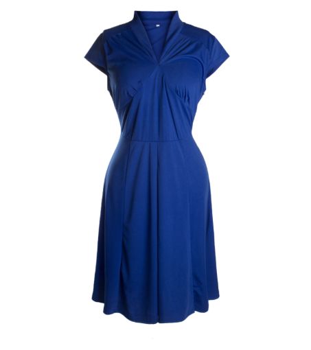 Classic V Neck Pure Color Summer Dress