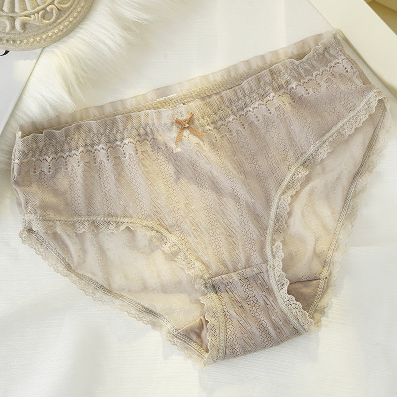 Breathable High Waist Lace Triangle Panties