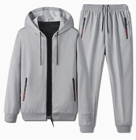 Hooded Cardigan Sportswear Set for Men
