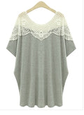 Grey Women Top with White Embroidery