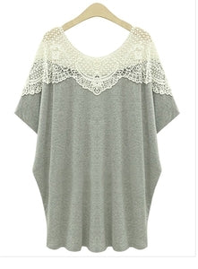 Grey Women Top with White Embroidery