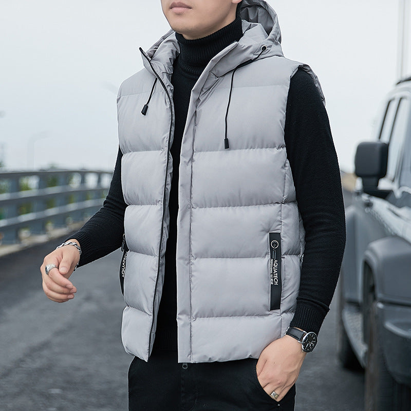 Men’s Hooded Down Cotton Sleeveless Vest