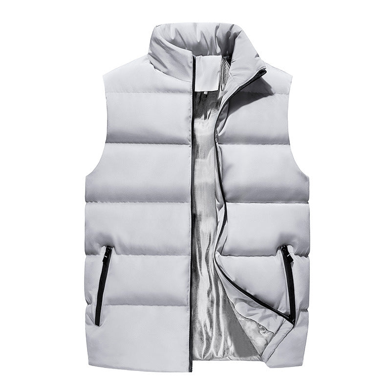 Men’s Stand Collar Sleeveless Cotton Vest