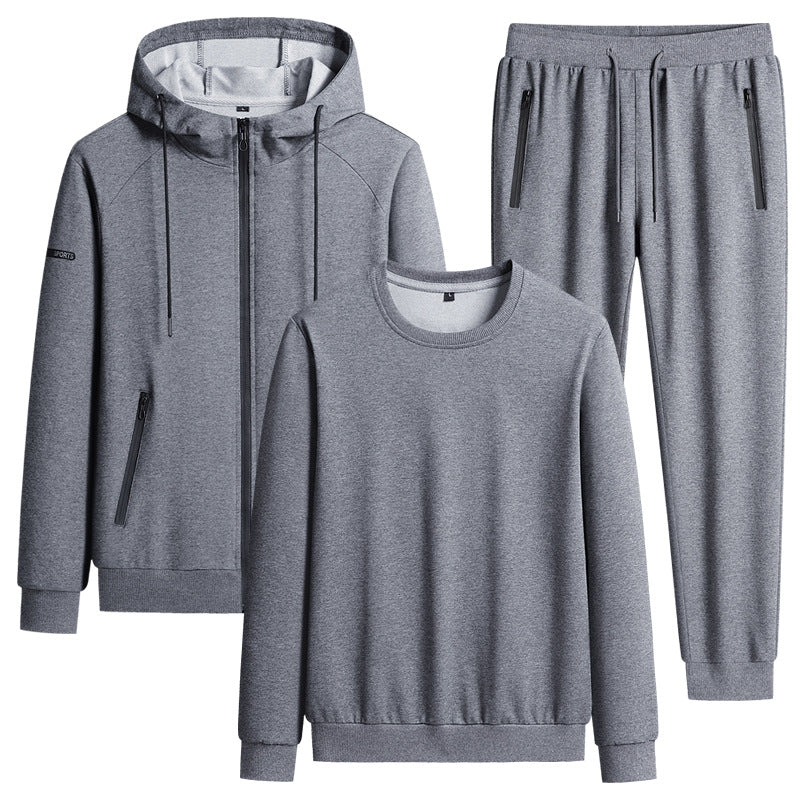 Men Casual Three Piece Sweatshirt Suit Set