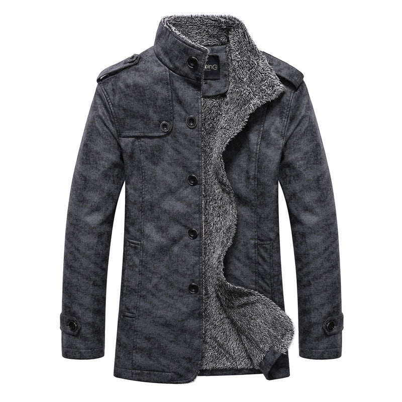 Men’s Warm Winter Leather Jacket Coat