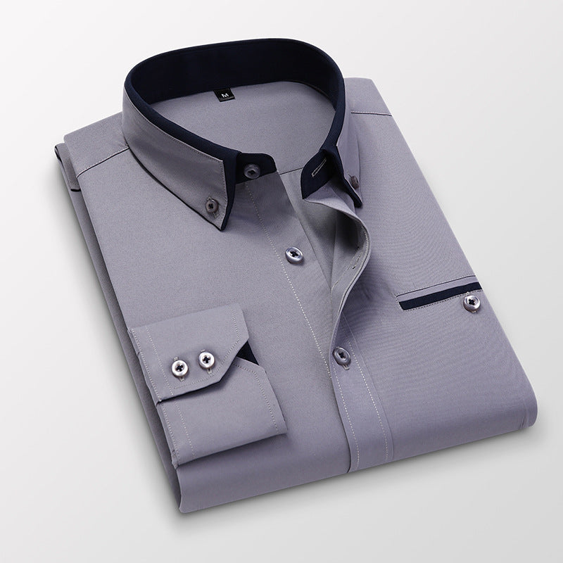 Men Plaid Slim Fit Casual Business Shirt