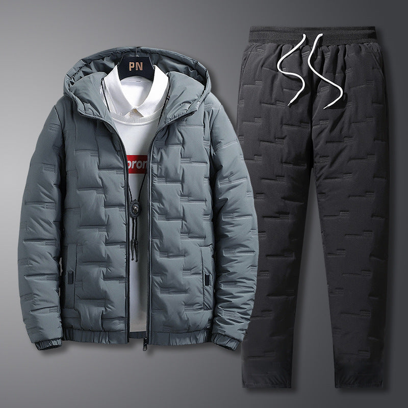 Men Hooded Cotton Casual Suit Set