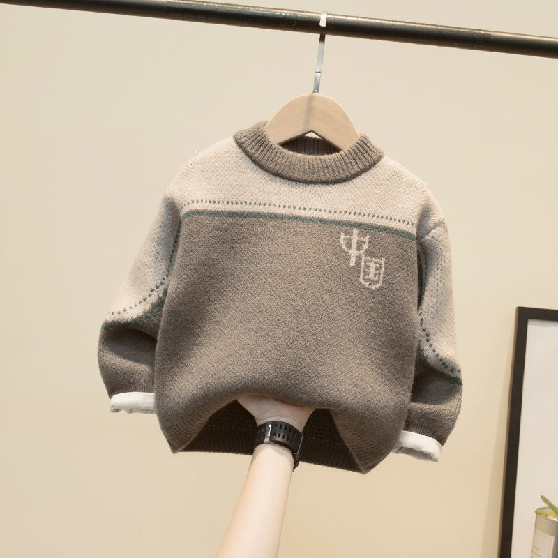 Boys Lined Round Neck Sweater