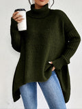 Women's Off Shoulder High Neck Knit Sweater