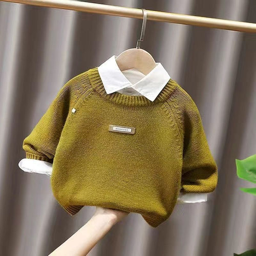 Boys Warm Knit Base Sweater