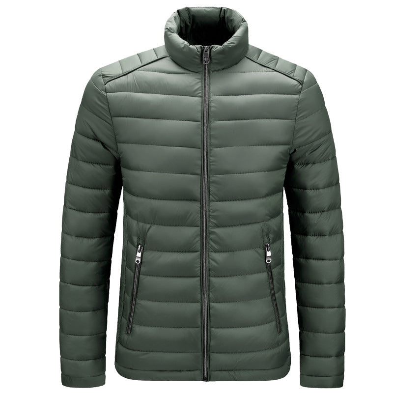 Men Lightweight Cotton Stand Collar Casual Jacket