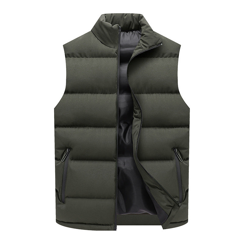 Men’s Stand Collar Sleeveless Cotton Vest