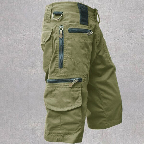 Loose Straight Leg Cotton Cargo Shorts for Men