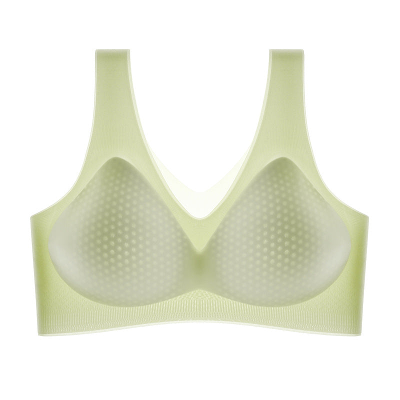 Ultra Thin Breathable Crystal Yarn Wireless Push Up Support Bra